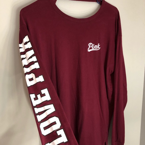 PINK Victoria's Secret Tops - VS PINK Maroon Shirt
